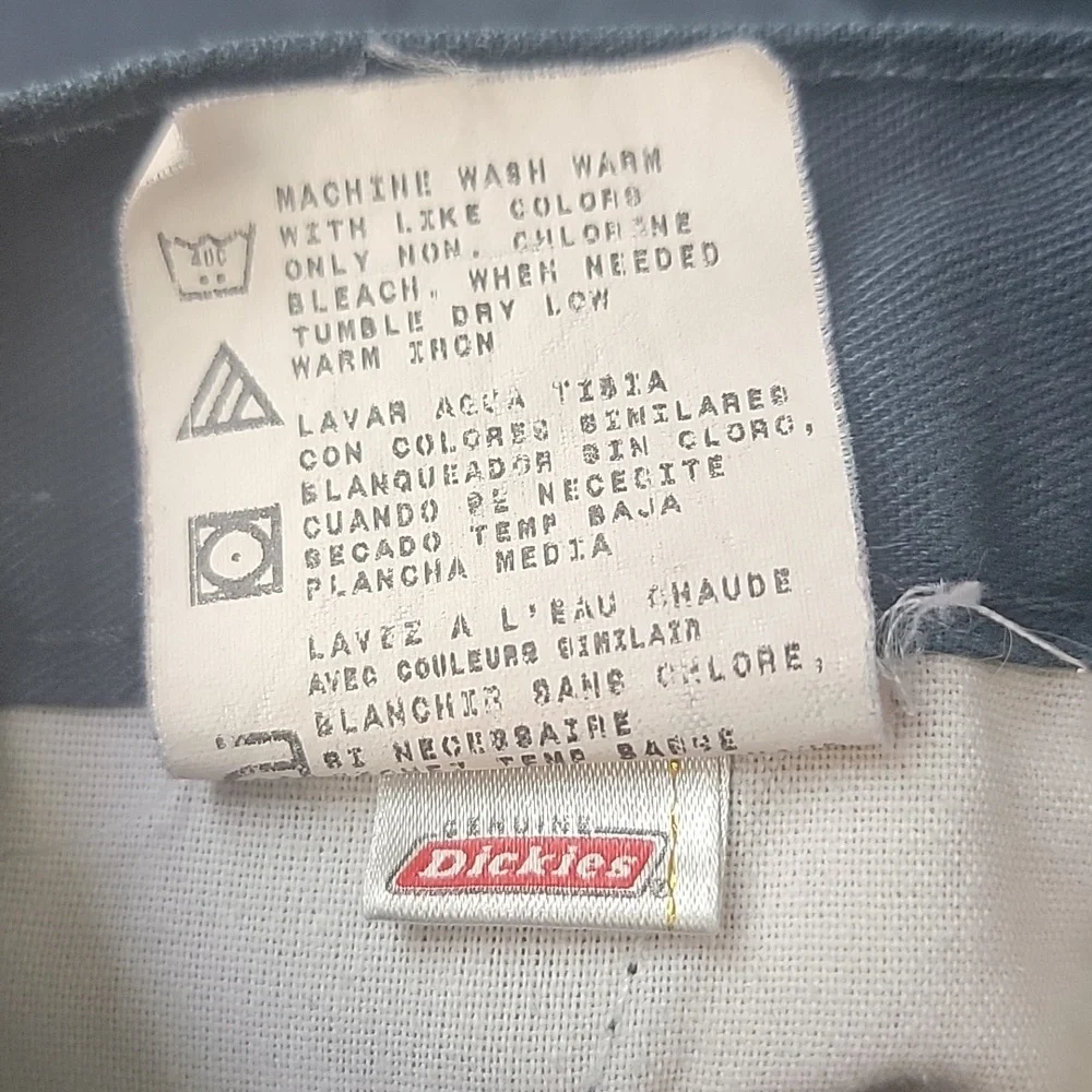 DICKIES Navy Blue Classic Flat Front Reinforced Knee Chino Workwear Casual Pants